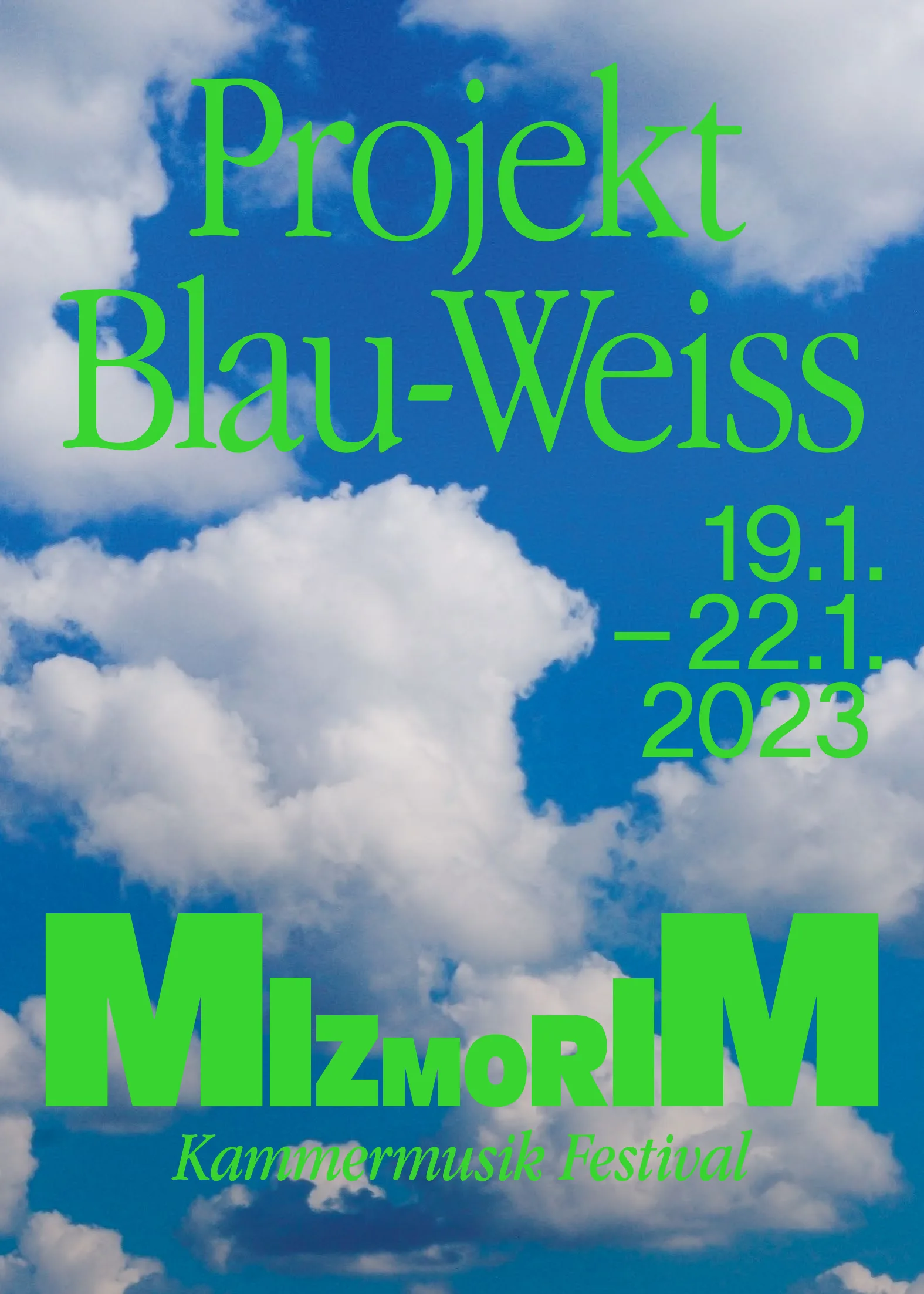 Festivalplakat Projekt Blau-Weiss